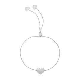 White Gold 14k Adjustable Women's Heart Bracelet