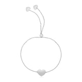 White Gold 14k Adjustable Women's Heart Bracelet