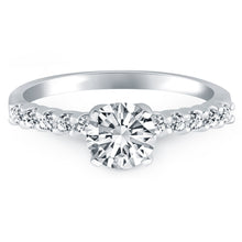 Load image into Gallery viewer, White Gold 14k Shared Prong Diamond Band Accent Engagement Ring