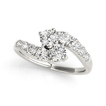 Load image into Gallery viewer, White Gold Two Stone 14k Overlap Design Diamond Ring