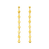 14k Yellow Gold Post Dangle Earrings with Polished Circles