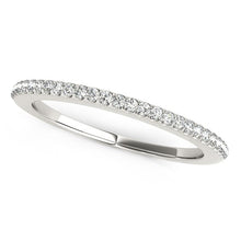 Load image into Gallery viewer, 14k White Gold Pave Scallop Setting Diamond Wedding Band (1/8 cttw)