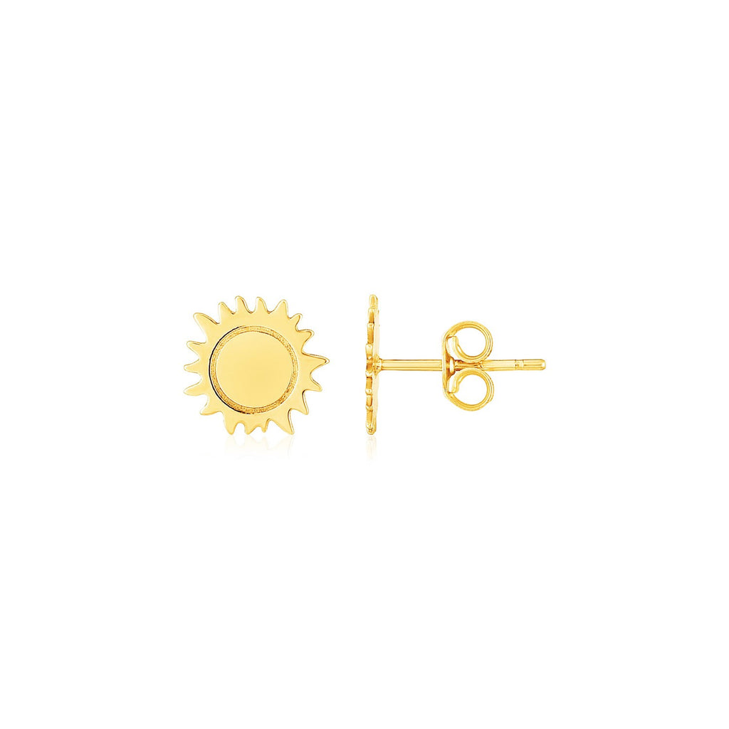 Yellow Gold 14K Sun Fancy Earrings