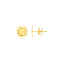 Load image into Gallery viewer, Yellow Gold 14K Sun Fancy Earrings