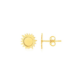 Yellow Gold 14K Sun Fancy Earrings