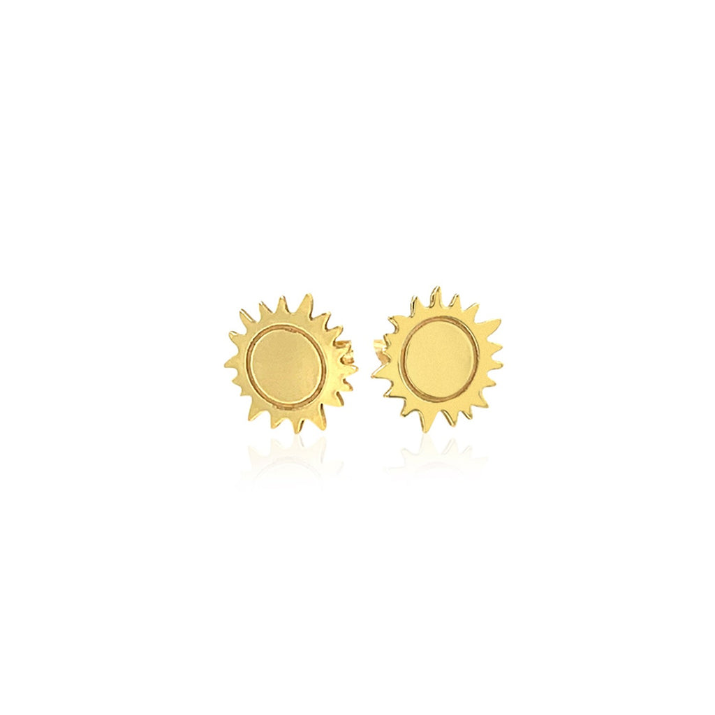 Yellow Gold 14K Sun Fancy Earrings