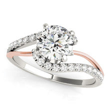 Load image into Gallery viewer, White And Rose Gold 14k 1 Bypass Shank Diamond Engagement Ring