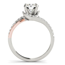 Load image into Gallery viewer, White And Rose Gold 14k 1 Bypass Shank Diamond Engagement Ring