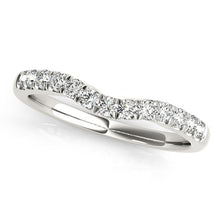 Load image into Gallery viewer, 14k White Gold Diamond Curved Design Wedding Band (1/4 cttw)