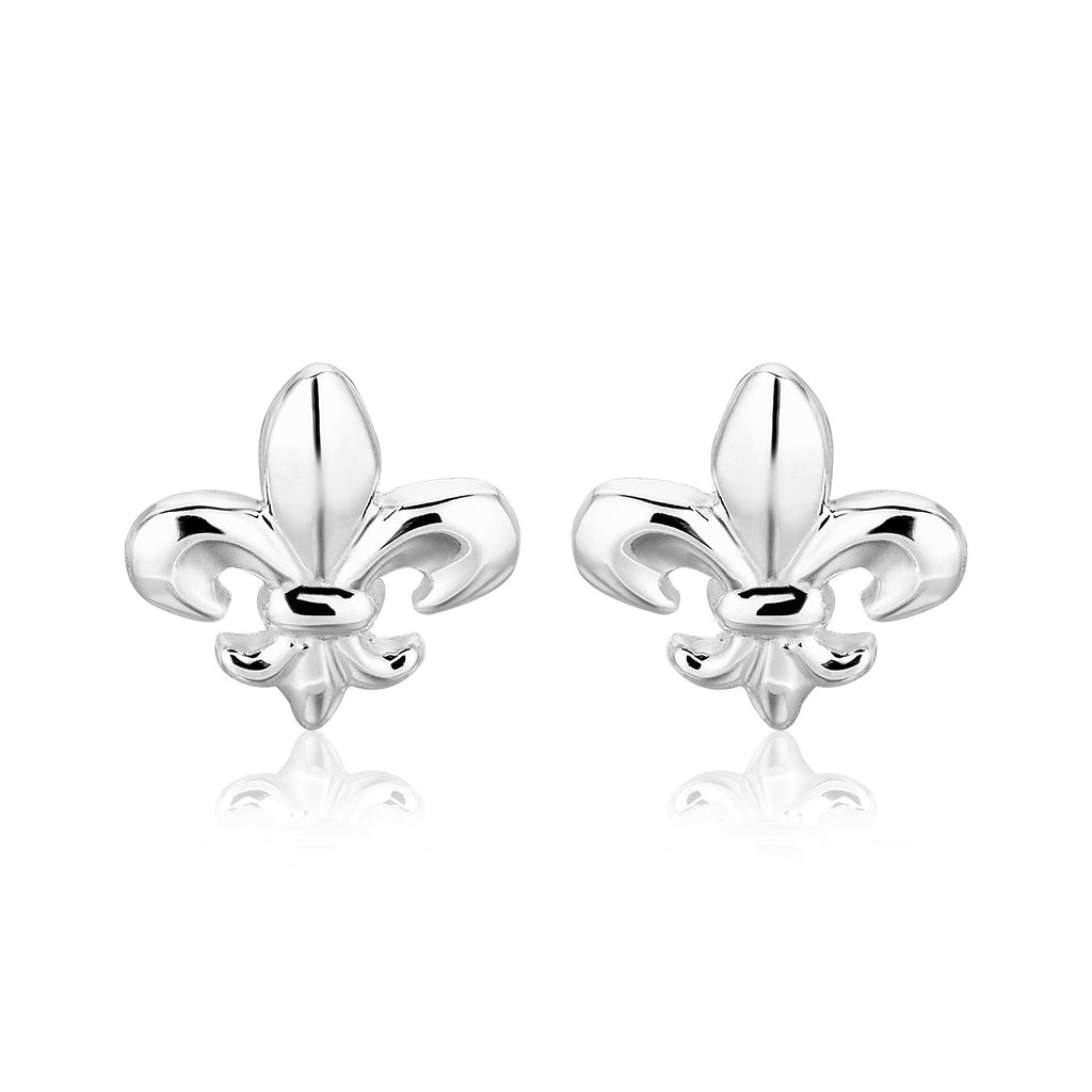 Sterling Silver Fluer De Lis Earrings