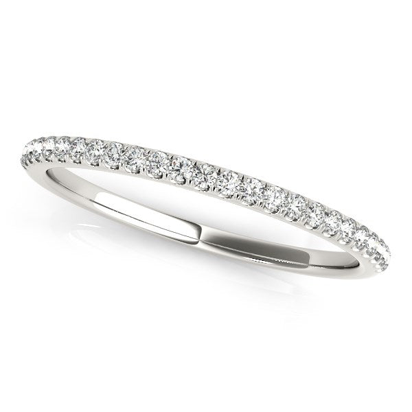 White Gold 14k Round Pave Set Diamond Wedding Ring