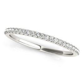 White Gold 14k Round Pave Set Diamond Wedding Ring