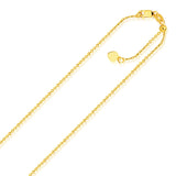 Yellow Gold 14k1.1 mm Singapore Style Adjustable Chains in Lobster Claw