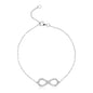 Sterling Silver Infinity Symbol Bracelet with Cubic Zirconias