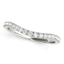 Load image into Gallery viewer, 14k White Gold Pave Set Round Diamond Curved Wedding Band (1/4 cttw)