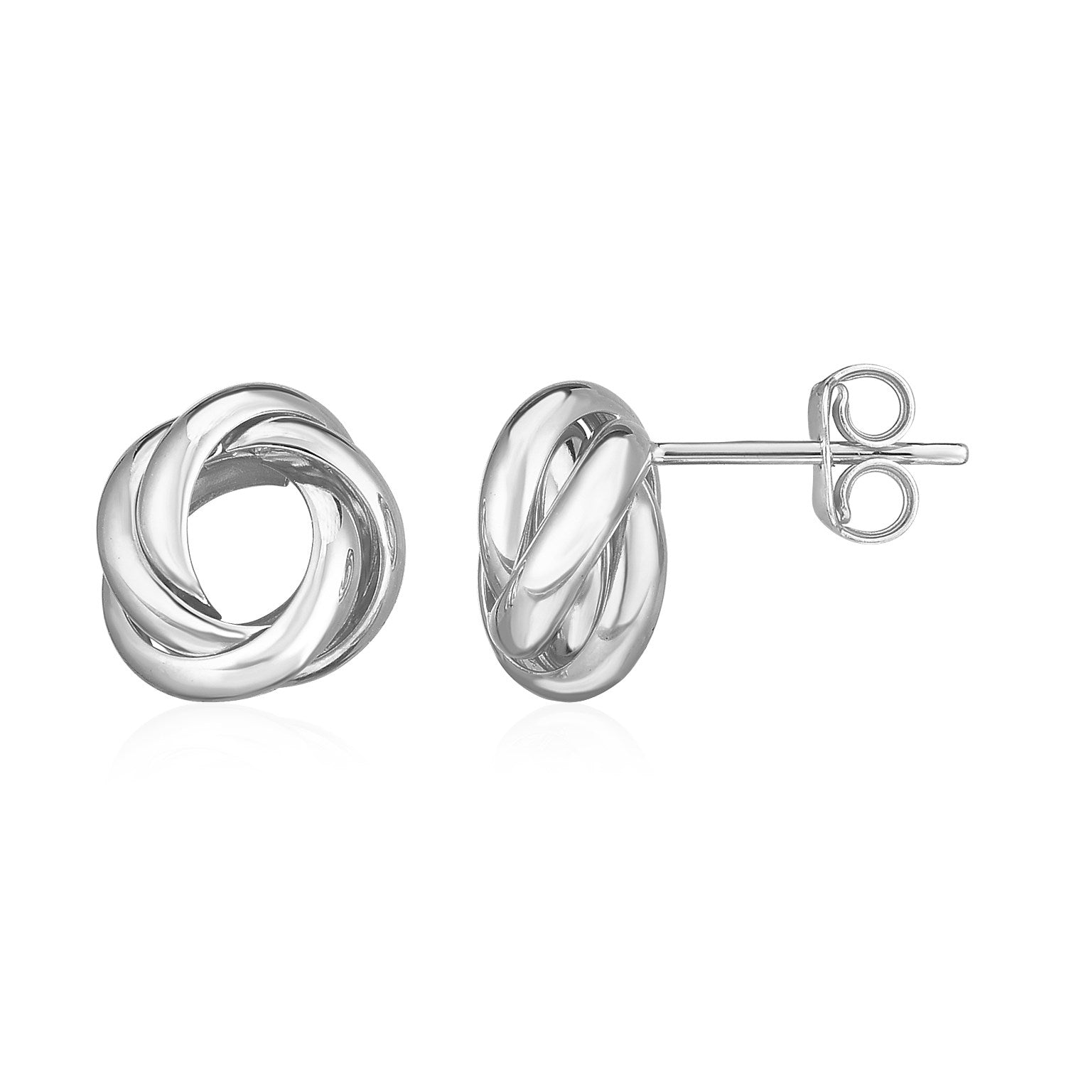 White Gold 14k Polished Love Knot Earrings
