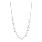 White Gold 14k Women's Link Necklace with Polished Leaf Motifs