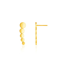 Load image into Gallery viewer, Yellow Gold 14k Graduated Circles Climber Post Earrings with Pushback Clasps