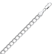 Load image into Gallery viewer, Sterling Silver Small Ridged Circular Chain Women&#39;s Fancy Bracelet with Rhodium Plating