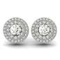 White Gold 14k Double Round Diamond Halo Earrings