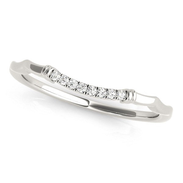 White Gold 14k Wave Design Pave Set Diamond Wedding Ring