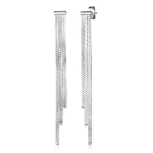 Load image into Gallery viewer, Sterling Silver Chain Tassel Earrings