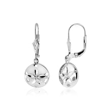 Load image into Gallery viewer, Sterling Silver Polished Sand Dollar Dangle Earrings