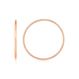 Rose Gold 14K Endless Style Hoop Earrings in Hinged Snap Back