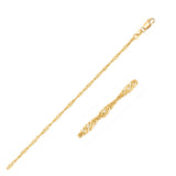 Yellow Gold 14k 1.5mm Singapore Chains in Lobster Claw