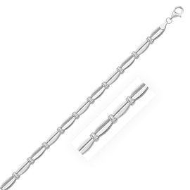 White Gold 14k Curved Bar Diamond Cut Fancy Women's Fancy Bracelet