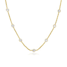 Load image into Gallery viewer, Yellow Gold 14k CZ By the Yard Long Links Women&#39;s Cubic Zirconias Necklace