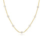 Yellow Gold 14k CZ By the Yard Long Links Women's Cubic Zirconias Necklace