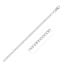 Load image into Gallery viewer, Rhodium Plated 3.0mm Sterling Silver Curb Style Chain