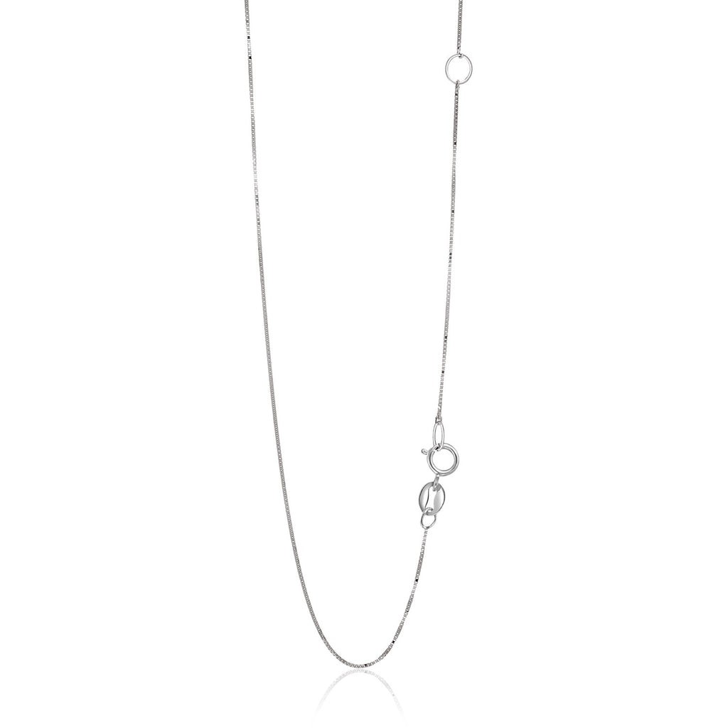 White Gold 14k 0.6mm Adjustable Box Chain