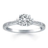 14k White Gold Diamond Accent Engagement Ring