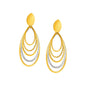 Two Tone Gold 14k Two Toned Post Earrings with Graduated Ovals in Pushback Clasps