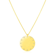 Load image into Gallery viewer, Yellow Gold 14k Disc Women&#39;s Necklace with Diamonds