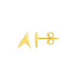 Yellow Gold 14k Polished Arrow Head Post Earrings with Pushback Clasps