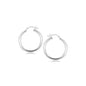 Sterling Silver Rhodium Plated Polished Look Hoop Earrings (25mm)