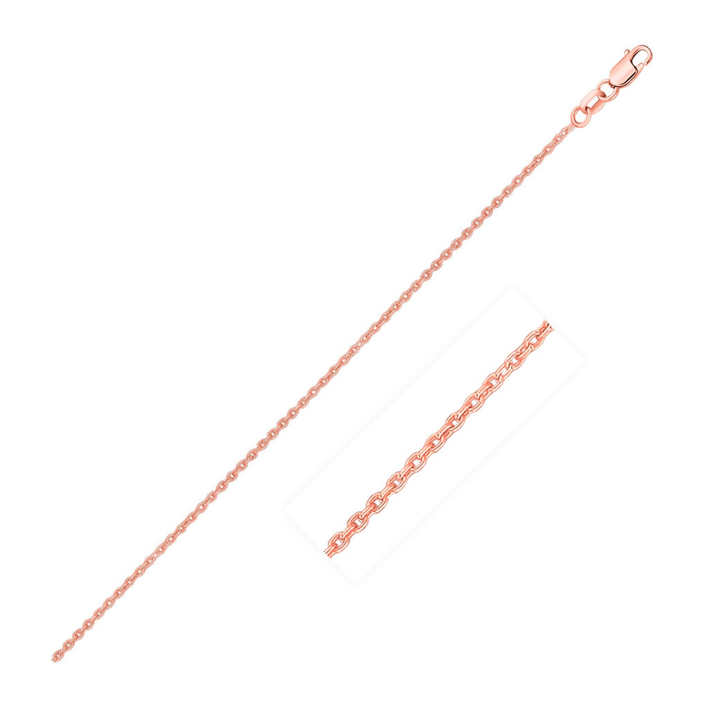 Rose Gold 14k 0.7mm Round Cable Link Chain