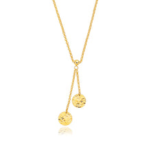 Load image into Gallery viewer, Yellow Gold 14k 17 inch Hammered Disc Women&#39;s Lariat Necklace