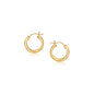 Yellow Gold 14k 20mm Diameter Hoop Earrings with Diamond-Cut Finish & Snap Lock