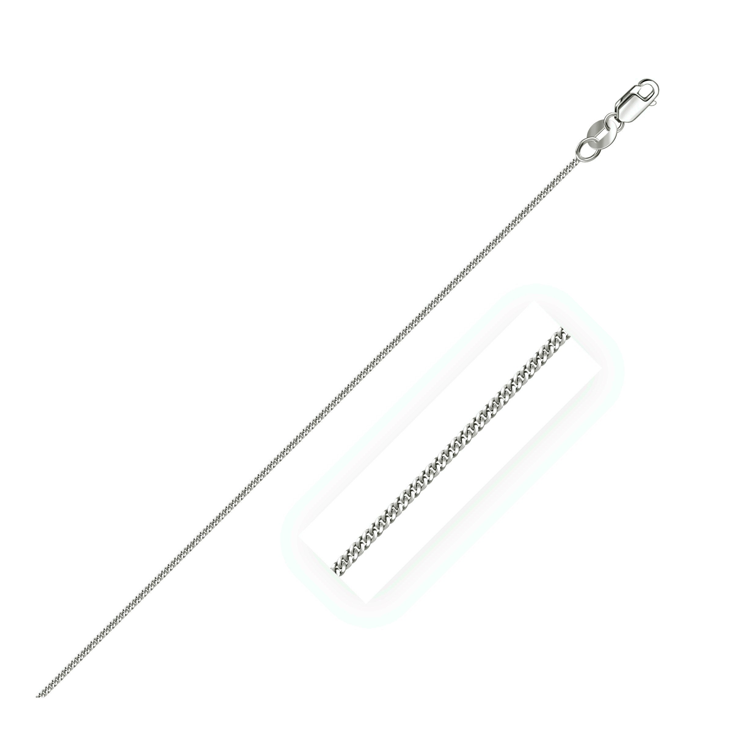 White Gold 14k 1.0mm Gourmette Chain