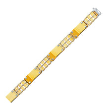 Load image into Gallery viewer, Two-Tone Gold 14k Men&#39;s Bracelet with Screw Embellished Bar Links