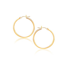 Load image into Gallery viewer, Yellow Gold 10k 40 mm Polished Hoop Earrings with Snap Lock Backing