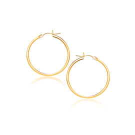 Yellow Gold 10k 40 mm Polished Hoop Earrings with Snap Lock Backing