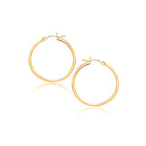 Yellow Gold 10k 40 mm Polished Hoop Earrings with Snap Lock Backing