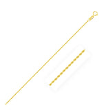 Yellow Gold 10k 1.25mm Solid Diamond Cut Rope Chains in Spring Ring
