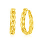 14k Yellow Gold Curb Chain Hoop Earrings