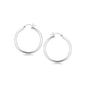 Sterling Silver Hoop Style Earrings with Polished Rhodium Plating (30mm)